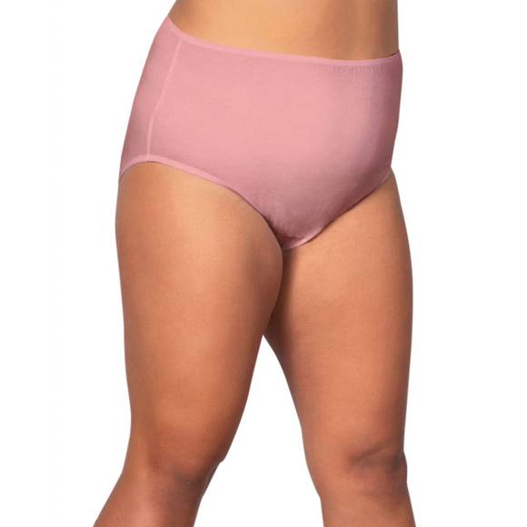 NEW ON THE PLUS SIDE plus size cotton solid panties in dusty rose - Picture 1 of 3
